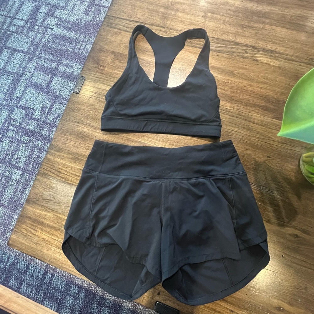 Lululemon sports bra and shorts set